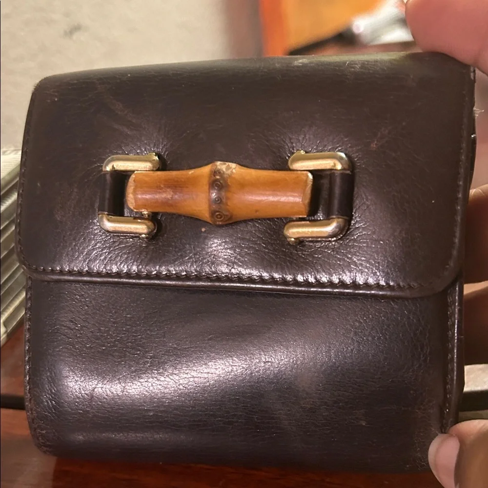 Gucci Bamboo and Leather Mini Wallet